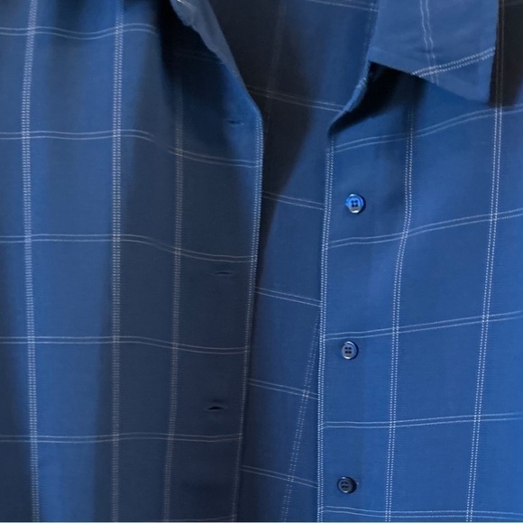 Jessica London size 1X open‎ front blue plaid type shirt - Picture 4 of 12